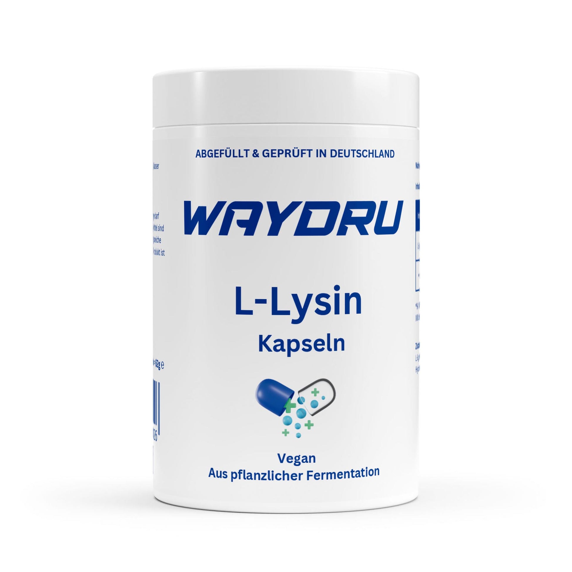 WAYDRU – L-Lysin Kapseln
Aminosäure für dein Immunsystem & Gewebeaufbau – vegan & hochrein!