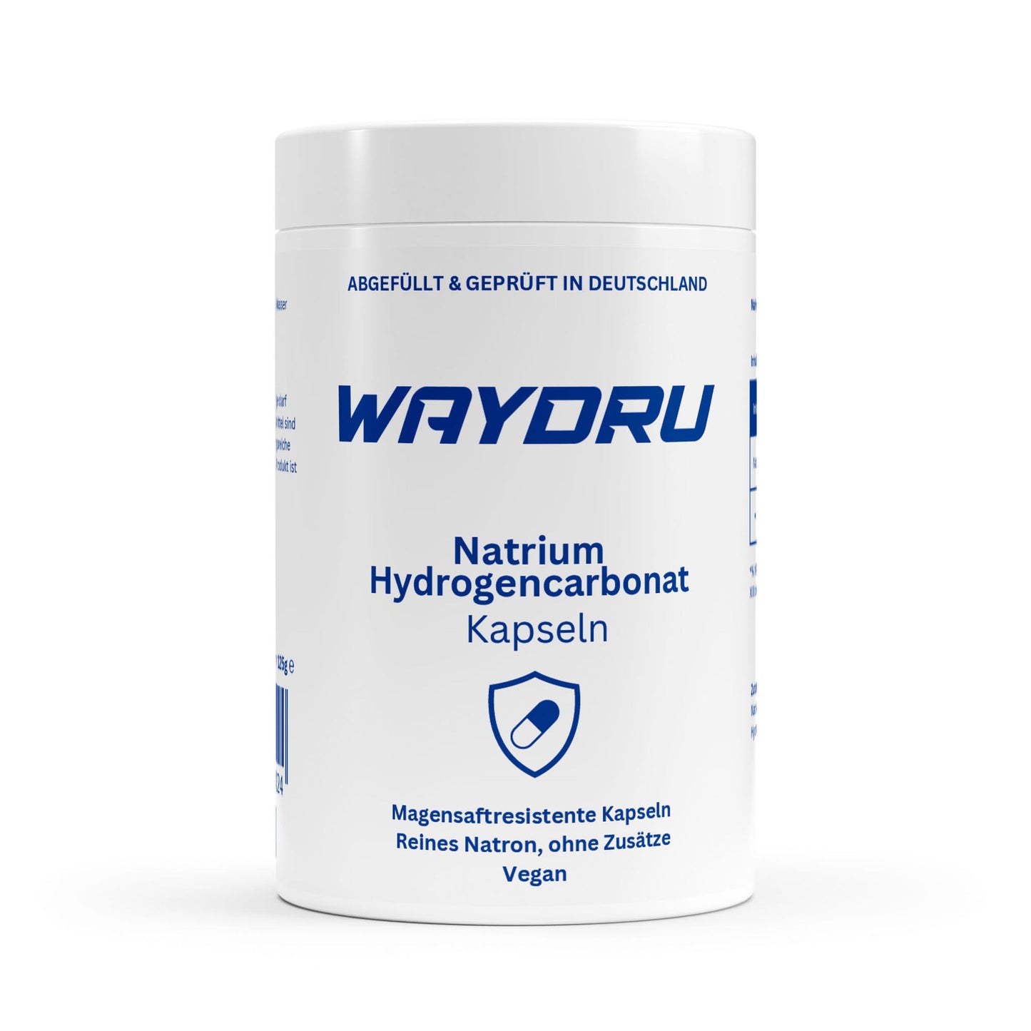 WAYDRU – Natrium Hydrogencarbonat Kapseln
Reines Natron in magensaftresistenter Kapselform – ohne Zusätze!