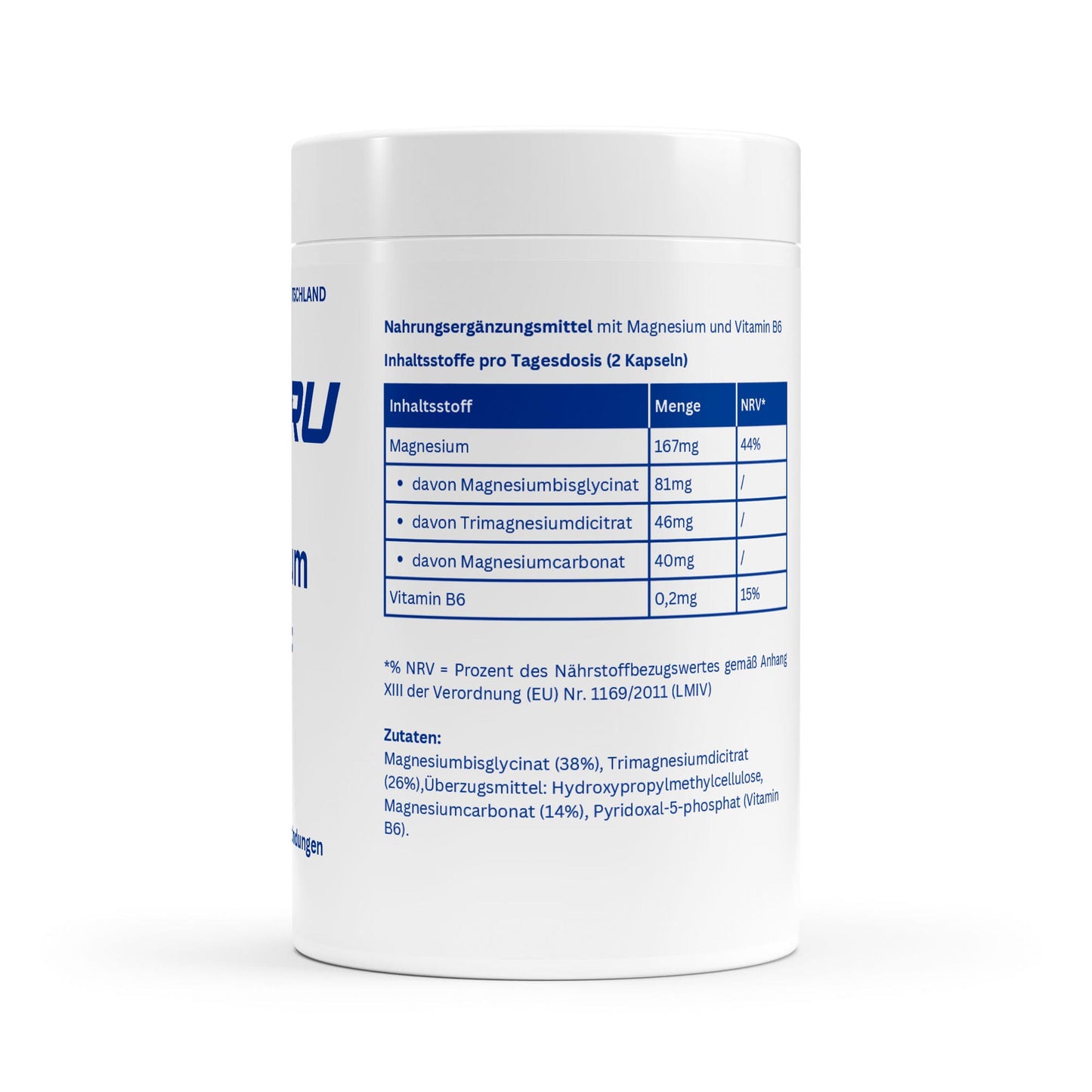 WAYDRU – Magnesium Komplex Kapseln
3-fach Komplex mit Vitamin B6 – Für Muskeln, Energie & Nerven!