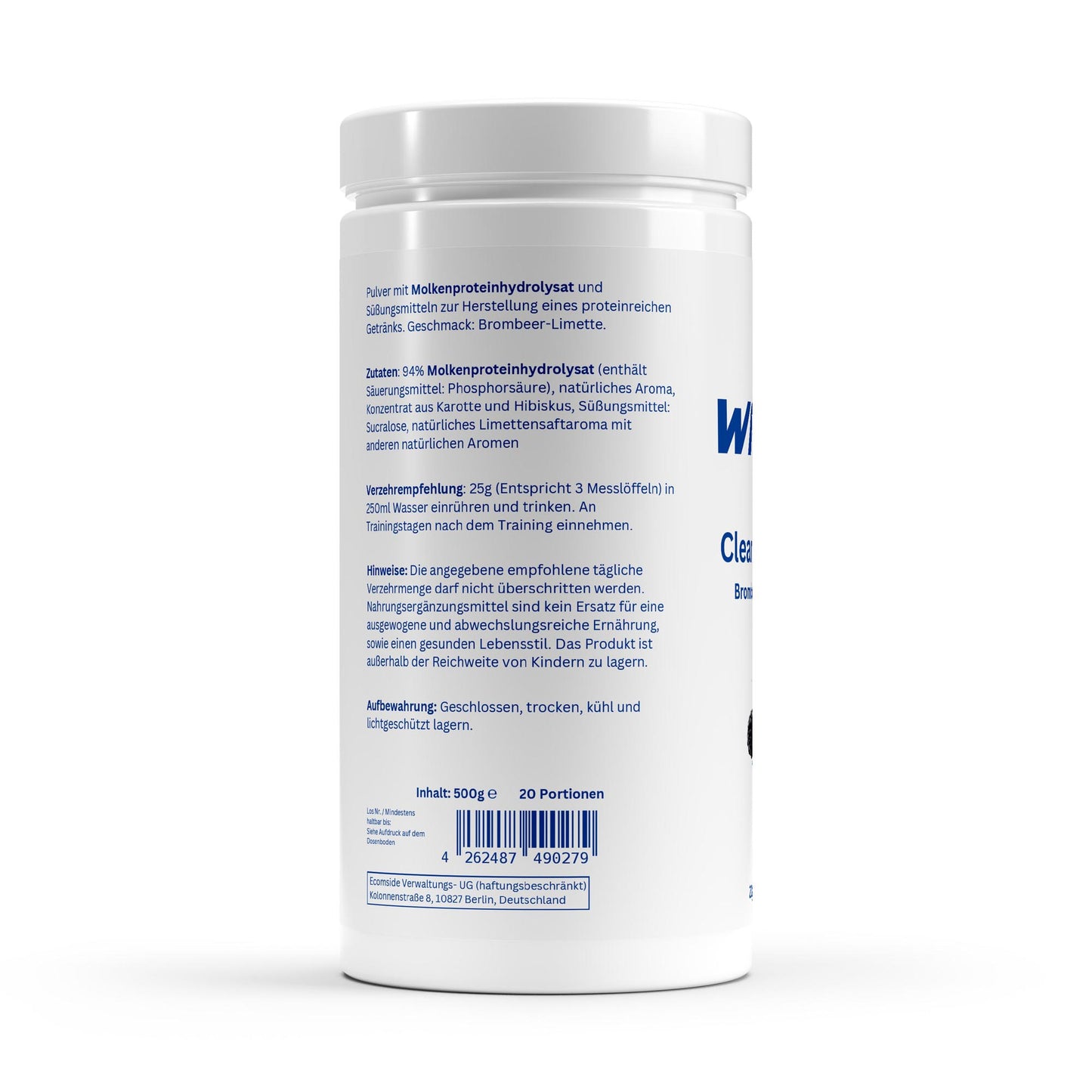 WAYDRU – Clear Whey Protein Brombeer-Limette
Erfrischender Proteinshake mit fruchtigem Twist – leicht, klar, effektiv.