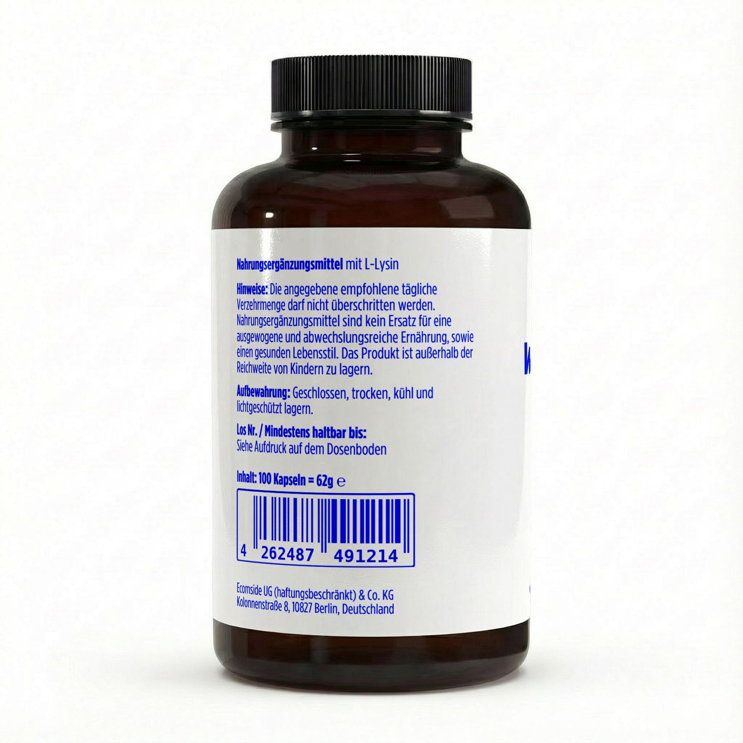 WAYDRU L-Lysin Kapseln – Hochdosierte vegane Aminosäuren aus pflanzlicher Fermentation mit 1000 mg L-Lysin pro Tagesdosis