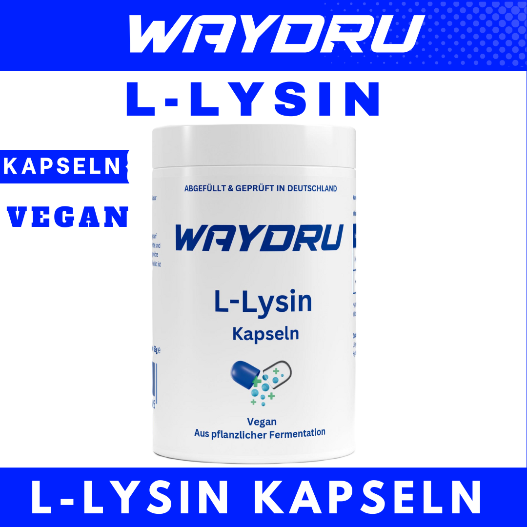 WAYDRU – L-Lysin Kapseln
Aminosäure für dein Immunsystem & Gewebeaufbau – vegan & hochrein!