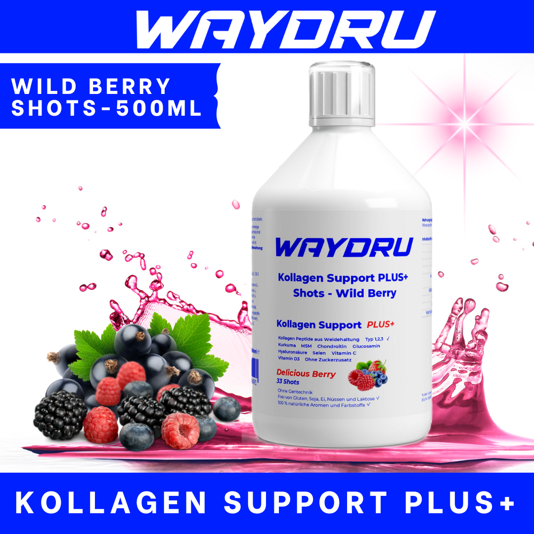 WAYDRU - Kollagen Support PLUS+ Shots – Wild Berry (500ml)