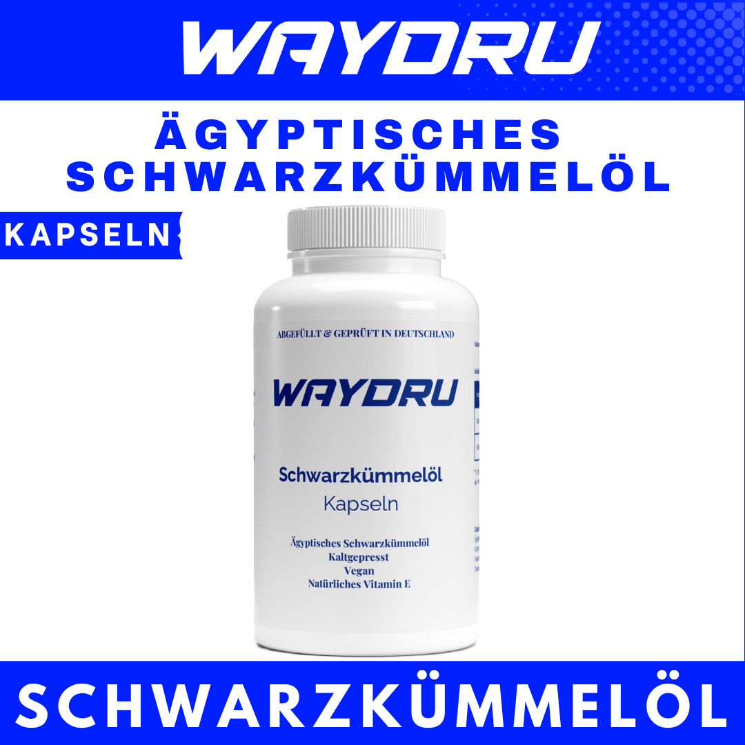 Ägyptisches Schwarzkümmelöl – 240 vegane Softgels Kapseln| Hochdosiert & kaltgepresst | WAYDRU