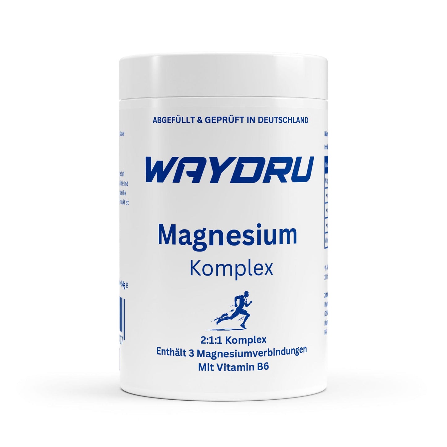 WAYDRU – Magnesium Komplex Kapseln
3-fach Komplex mit Vitamin B6 – Für Muskeln, Energie & Nerven!