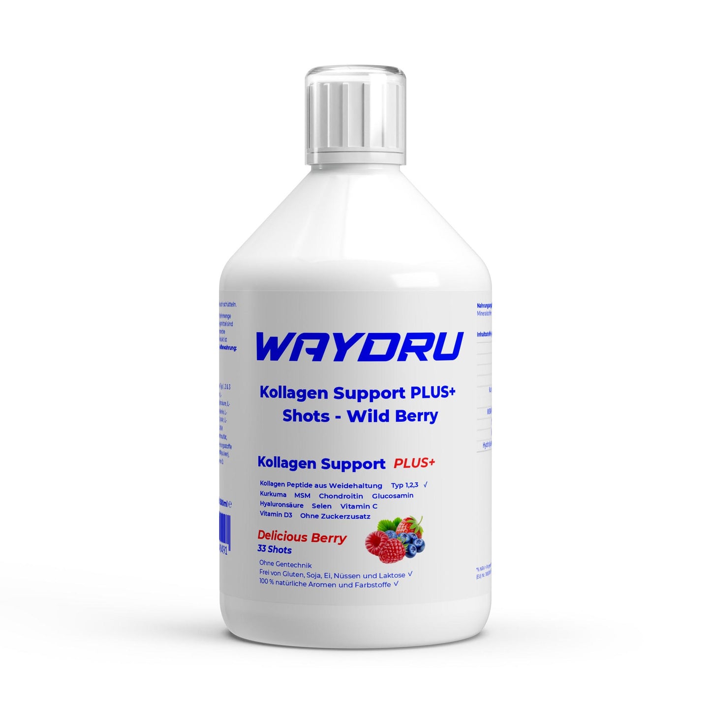 WAYDRU - Kollagen Support PLUS+ Shots – Wild Berry (500ml)