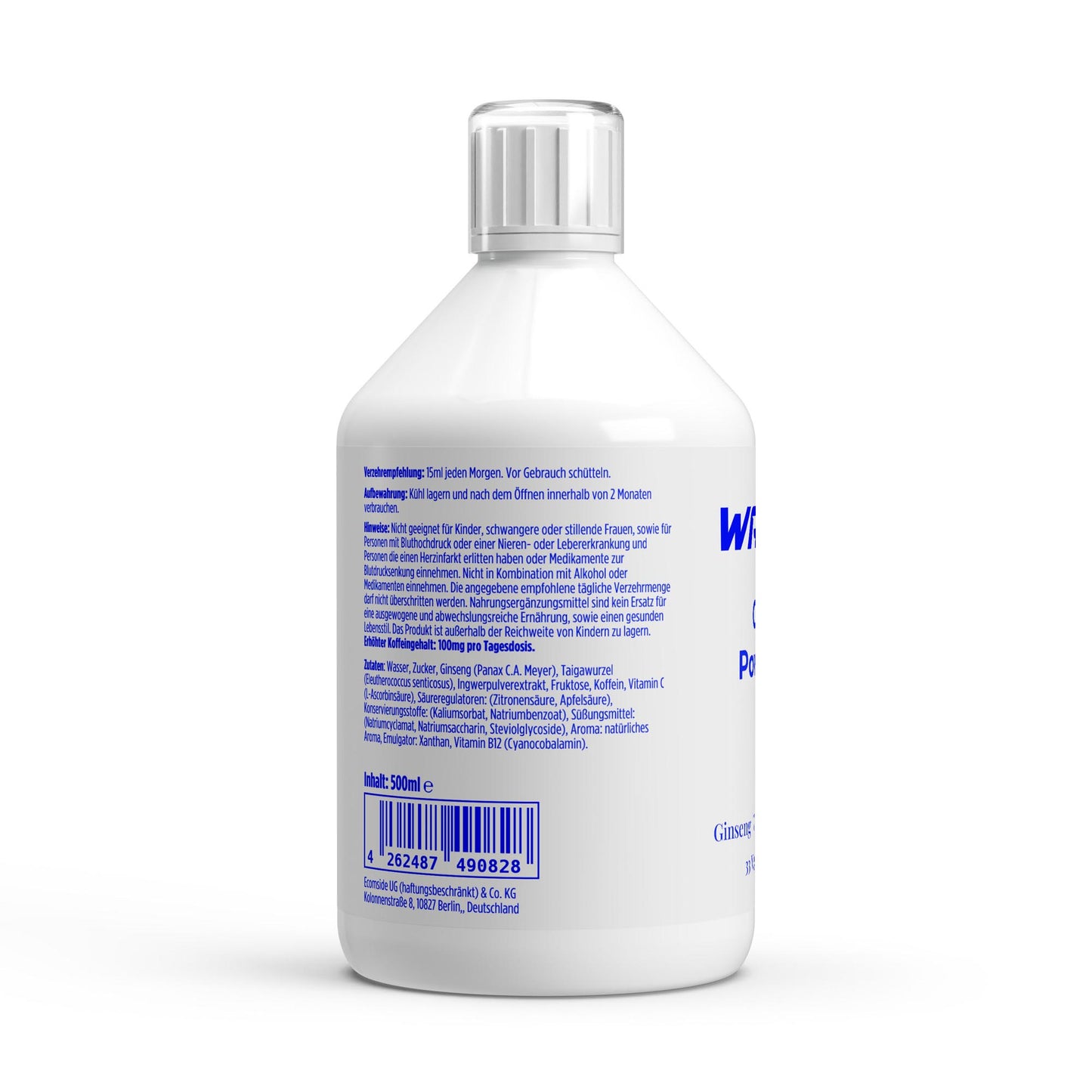 WAYDRU Ginseng Power Shots – 500 ml – Panax Ginseng, Ingwer, Koffein für Energie und Fokus