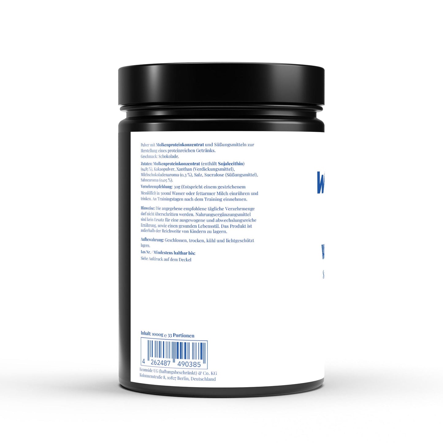 WAYDRU Premium Whey Protein Schokolade 1000 g Dose