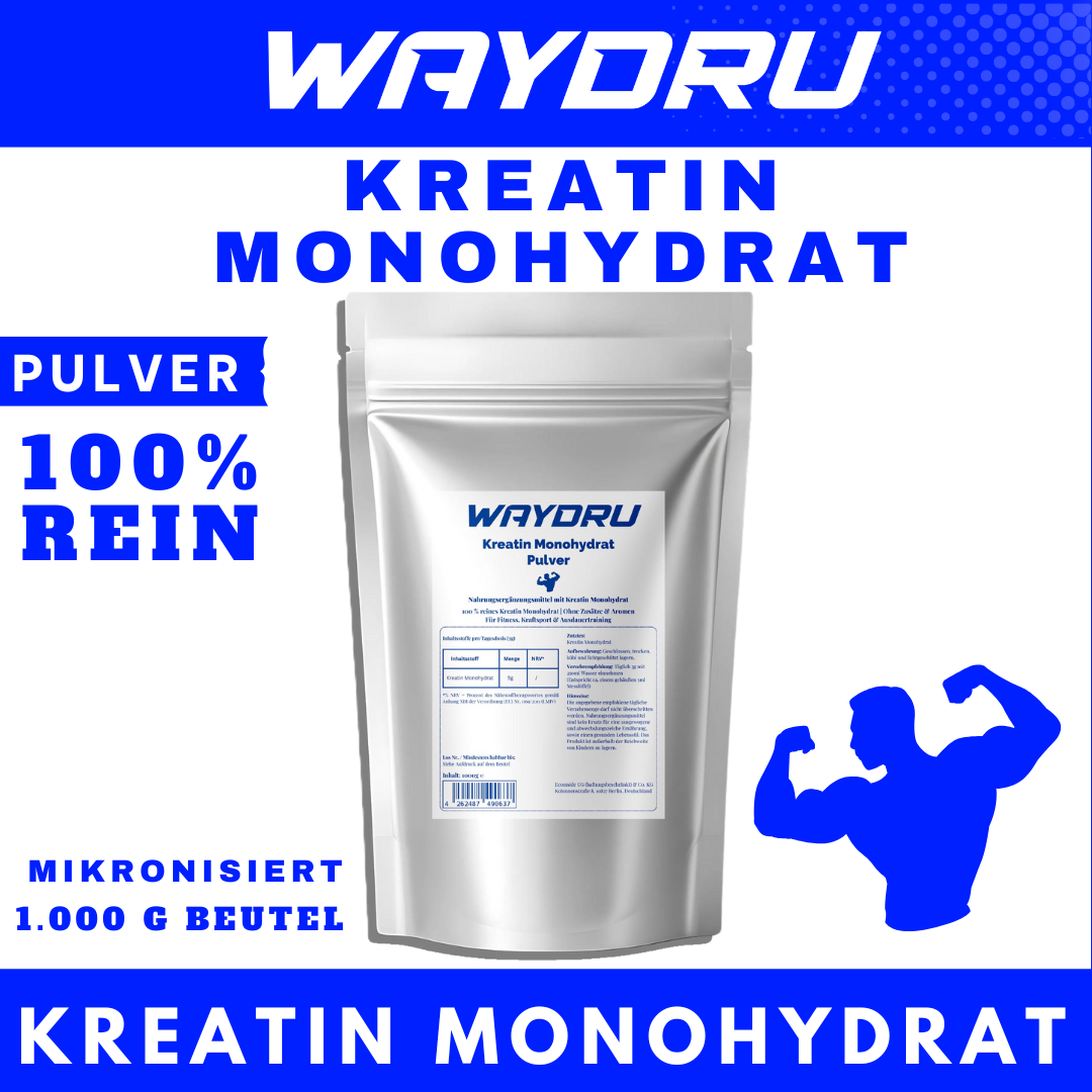 Kreatin Monohydrat Pulver | WAYDRU Premium Kreatin