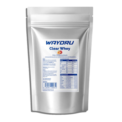 WAYDRU - Clear Whey Pfirsich Proteinshake, Clear Whey Eiweißshake fruchtig