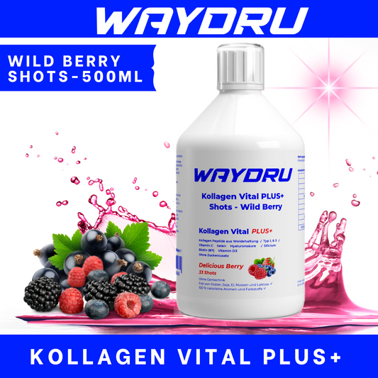 WAYDRU - Kollagen Vital PLUS+ Shots – Wild Berry (500ml)