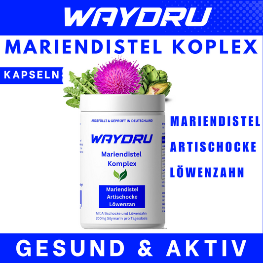 WAYDRU - Mariendistel Komplex
besteht aus Mariendistel, Artischocke und Löwenzahn.
Lebertgiftung - Fettleber
