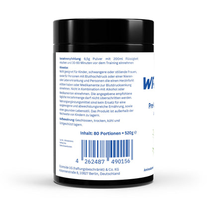 WAYDRU Pre Workout Booster Apfel – Leistungsstarker Trainingsbooster mit fruchtigem Apfelgeschmack für Fokus, Ausdauer & Kraft im Training.