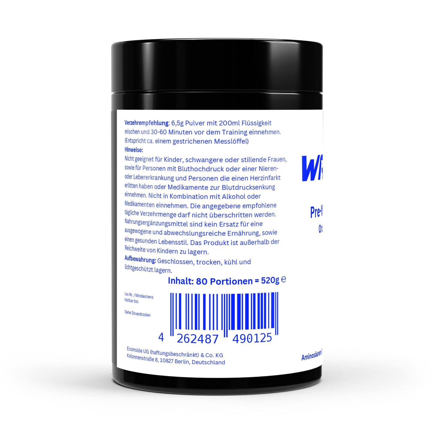 WAYDRU Pre Workout Booster Orange – Erfrischender Orangen-Workout-Booster mit Koffein, Citrullin & Beta-Alanin für maximale Trainingsleistung.