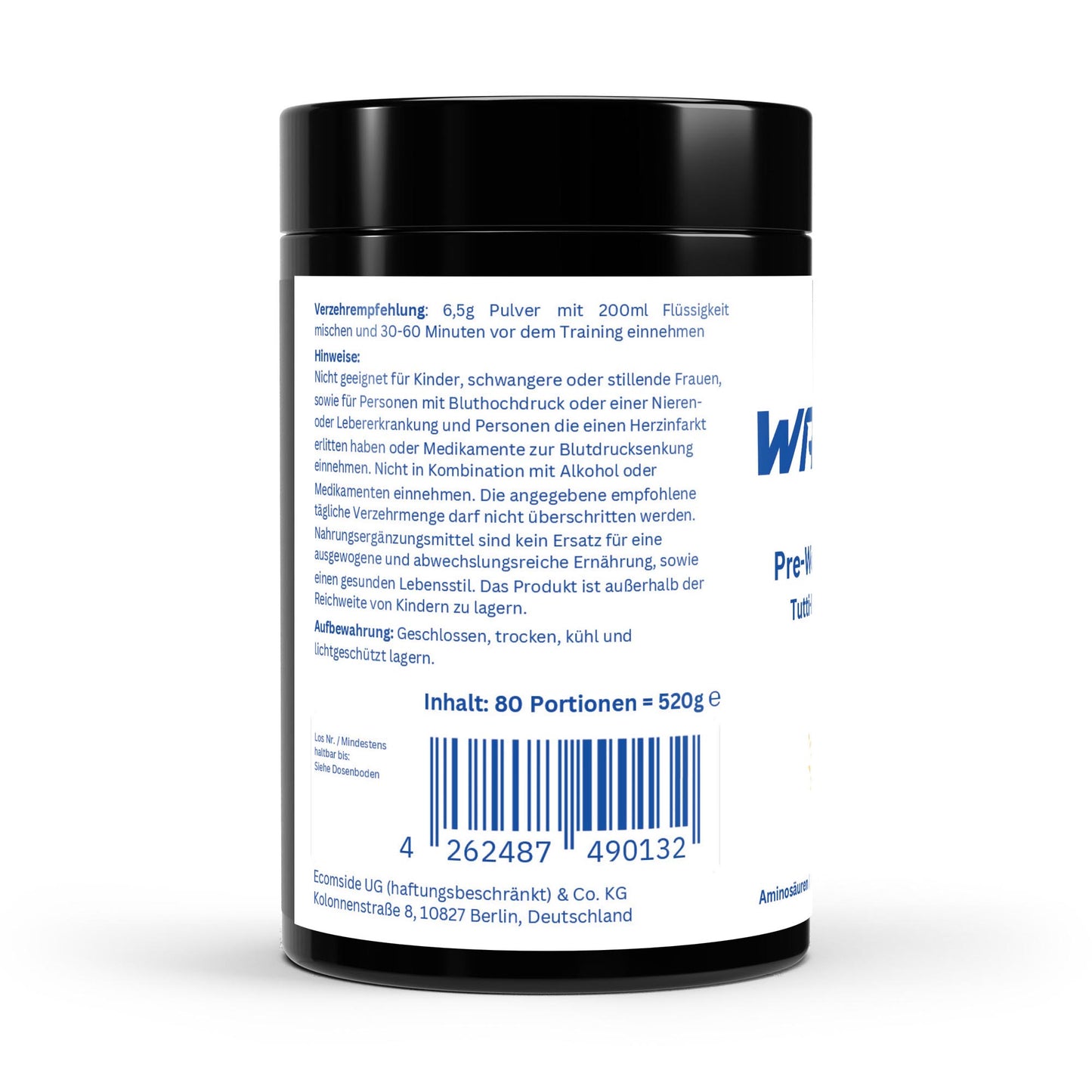 WAYDRU Pre Workout Booster Tutti Frutti – Hochdosierter Trainingsbooster für maximale Energie, Fokus und Leistung beim Workout