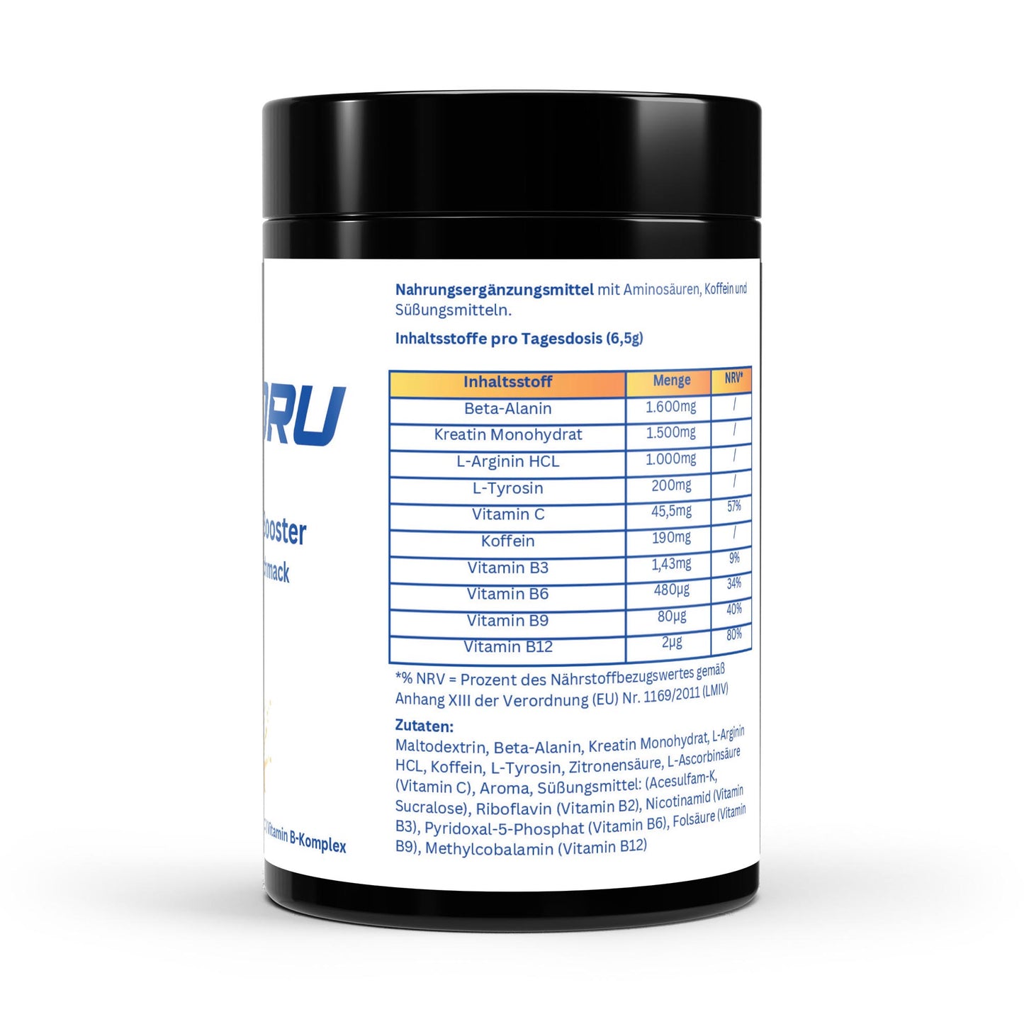 WAYDRU Pre Workout Booster Tutti Frutti – Hochdosierter Trainingsbooster für maximale Energie, Fokus und Leistung beim Workout