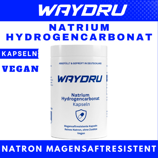 WAYDRU – Natrium Hydrogencarbonat Kapseln

Reines Natron in magensaftresistenter Kapselform – ohne Zusätze!