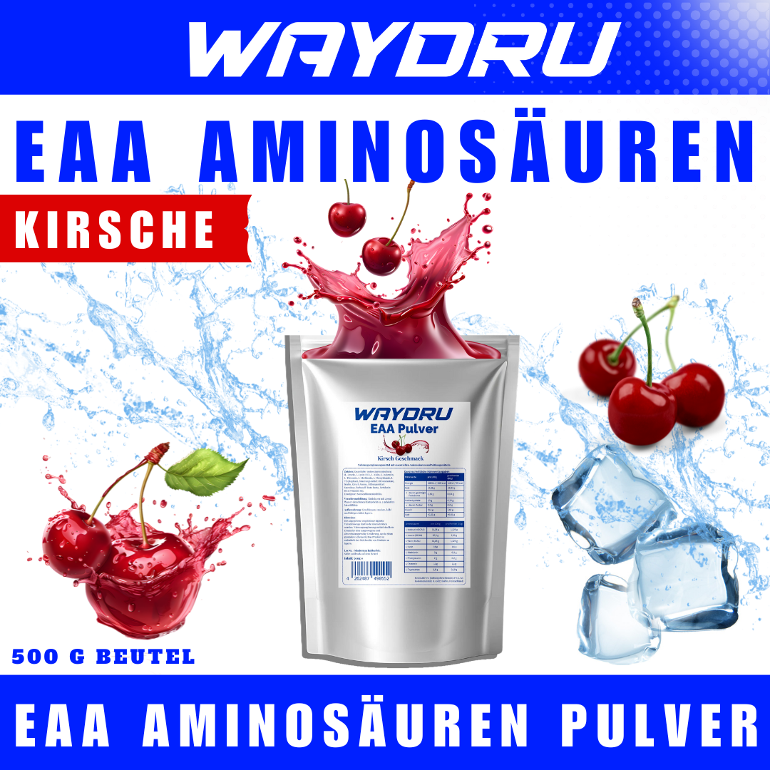 WAYDRU EAA Pulver Kirsch – Nahrungsergänzungsmittel mit Aminosäuren