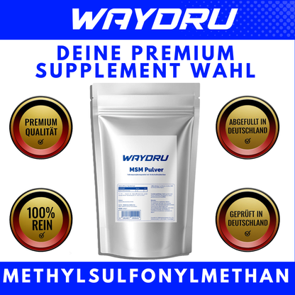 MSM Pulver | WAYDRU Premium MSM Pulver 500 g – 100 % reines Methylsulfonylmethan