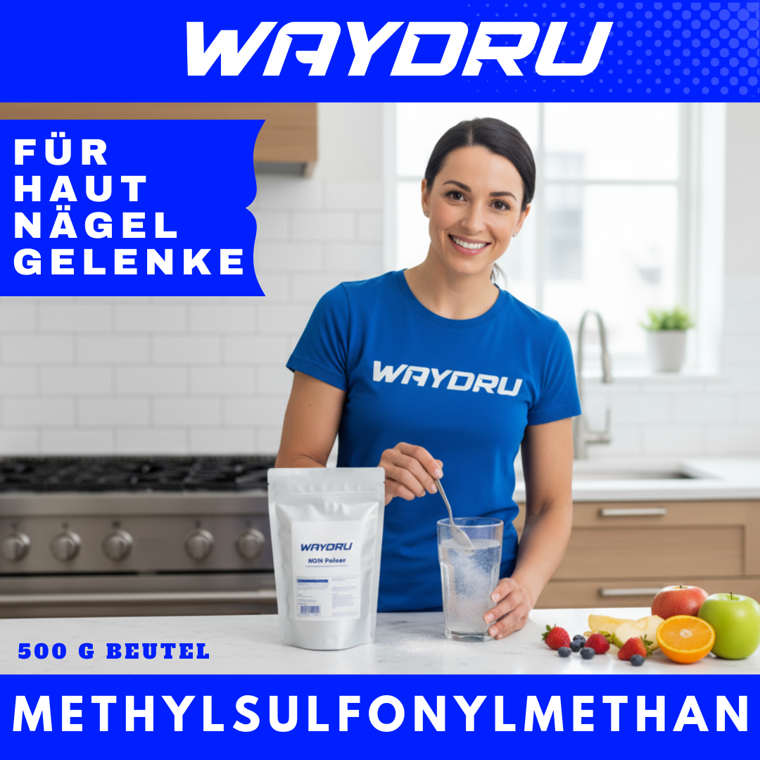 MSM Pulver | WAYDRU Premium MSM Pulver 500 g – 100 % reines Methylsulfonylmethan