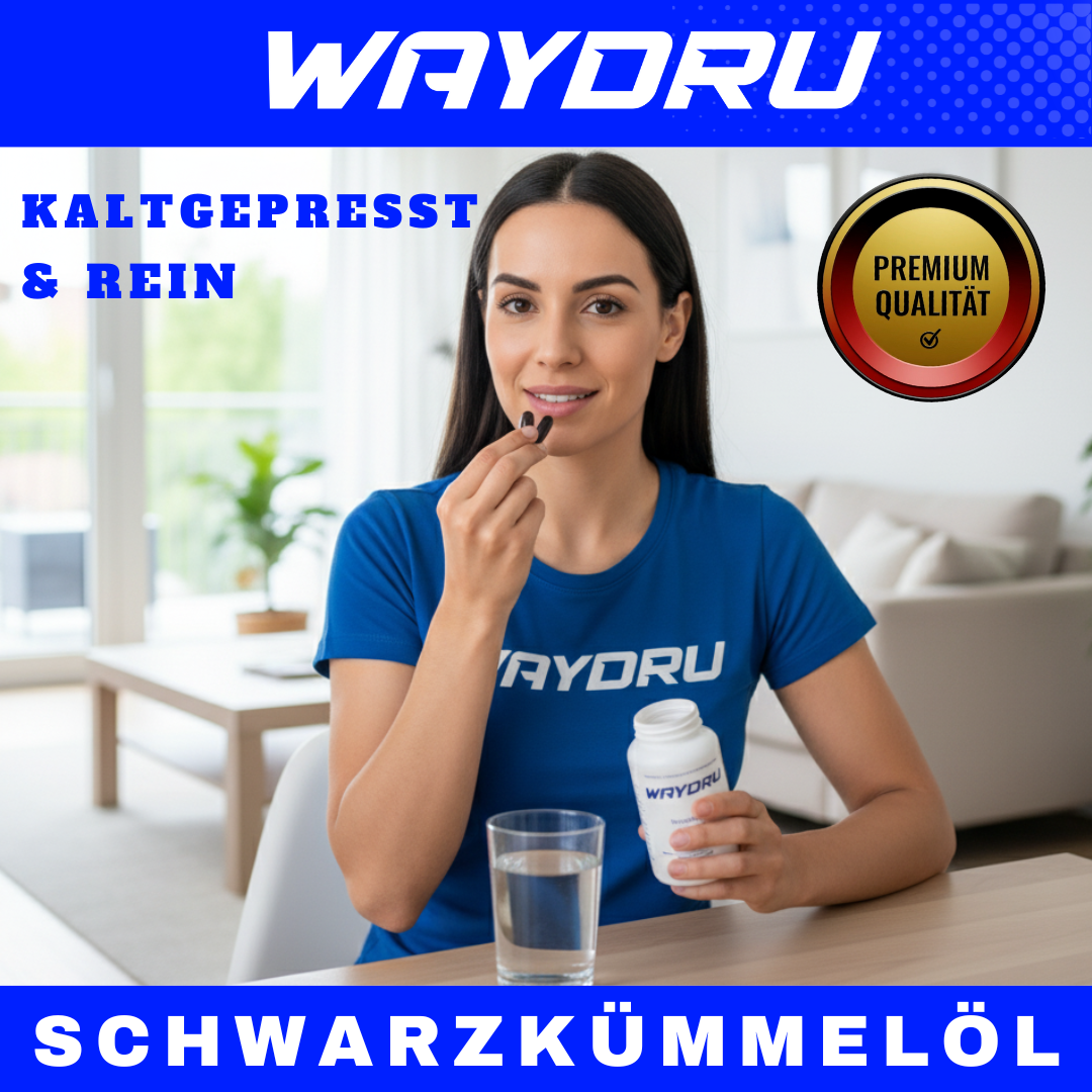 Ägyptisches Schwarzkümmelöl – 240 vegane Softgels Kapseln| Hochdosiert & kaltgepresst | WAYDRU