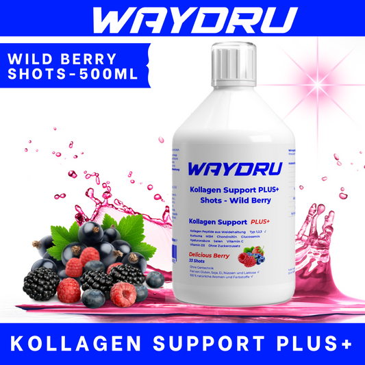 WAYDRU - Kollagen Support PLUS+ Shots – Wild Berry (500ml)