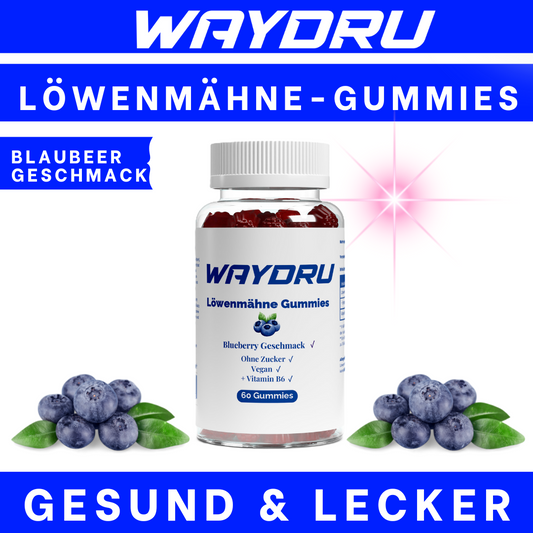 WAYDRU – Löwenmähne Gummies – Konzentration, Fokus & mentale Klarheit