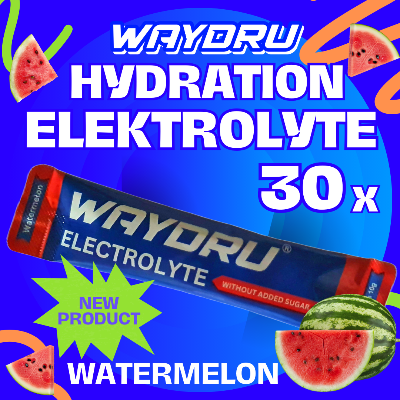WAYDRU Elektrolyte Wassermelone – Elektrolytgetränk mit 8 Mineralstoffen und 6 Vitaminen für schnelle Hydration – Wassermelonen-Geschmack, zuckerfrei, ideal für Sport und Reisen.