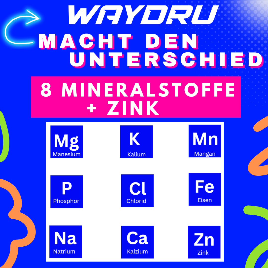 WAYDRU Elektrolyte Wassermelone – Elektrolytgetränk mit 8 Mineralstoffen und 6 Vitaminen für schnelle Hydration – Wassermelonen-Geschmack, zuckerfrei, ideal für Sport und Reisen.