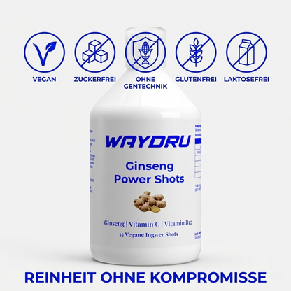 Zertifizierte Eigenschaften: Vegan, zuckerfrei und glutenfrei – reine Pflanzenkraft von WAYDRU.
