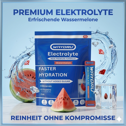 WAYDRU Elektrolyte Wassermelone 300g Beutel mit 30 Sticks ohne Zuckerzusatz.