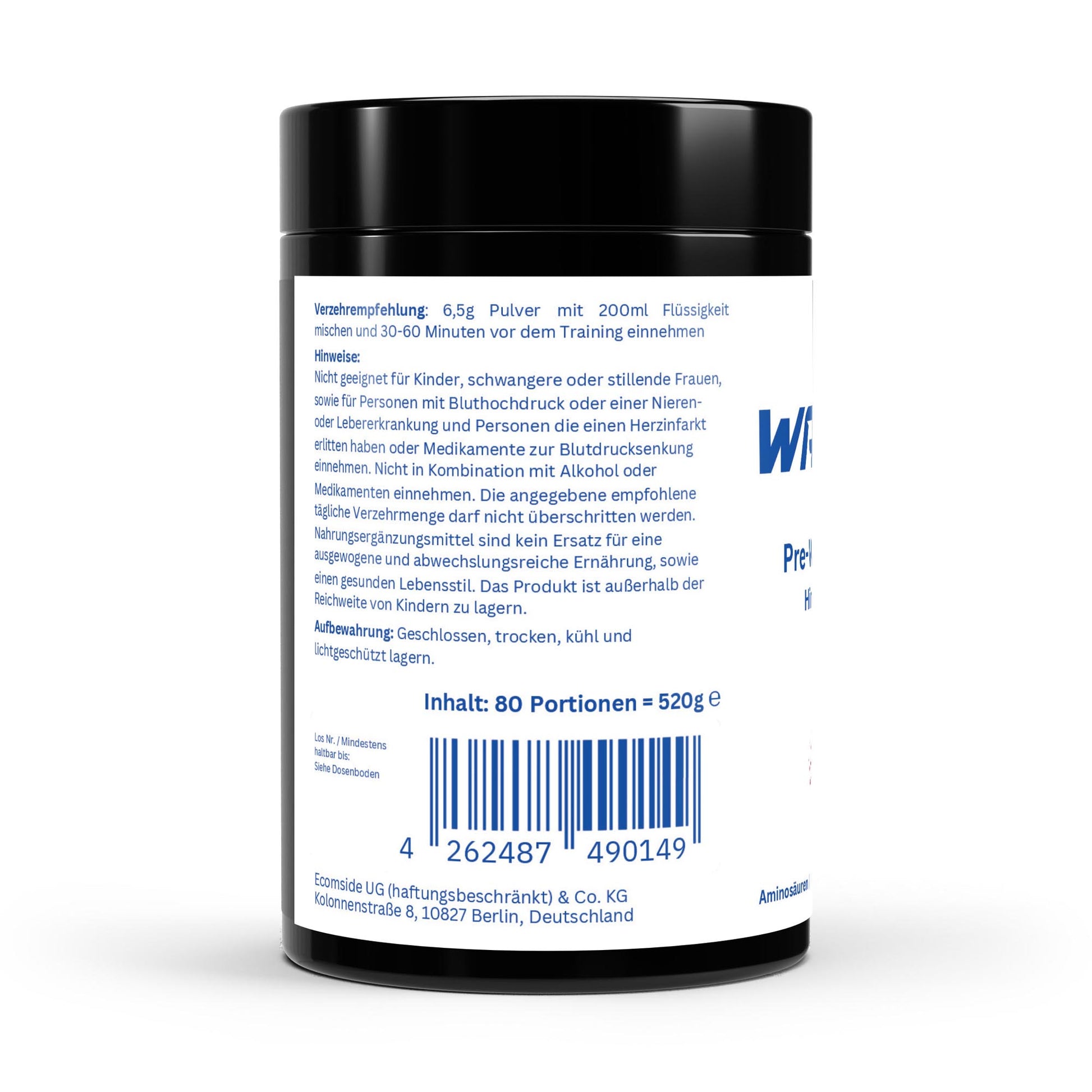 WAYDRU Pre Workout Booster Himbeere – Hochwirksamer Pre-Workout Drink mit fruchtigem Himbeergeschmack für Energie, Fokus & Performance im Gym.