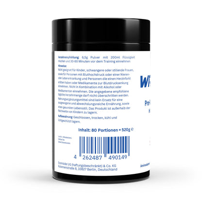 WAYDRU Pre Workout Booster Himbeere – Hochwirksamer Pre-Workout Drink mit fruchtigem Himbeergeschmack für Energie, Fokus & Performance im Gym.