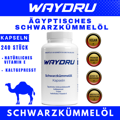 WAYDRU Schwarzkümmelöl 240 vegane Softgels