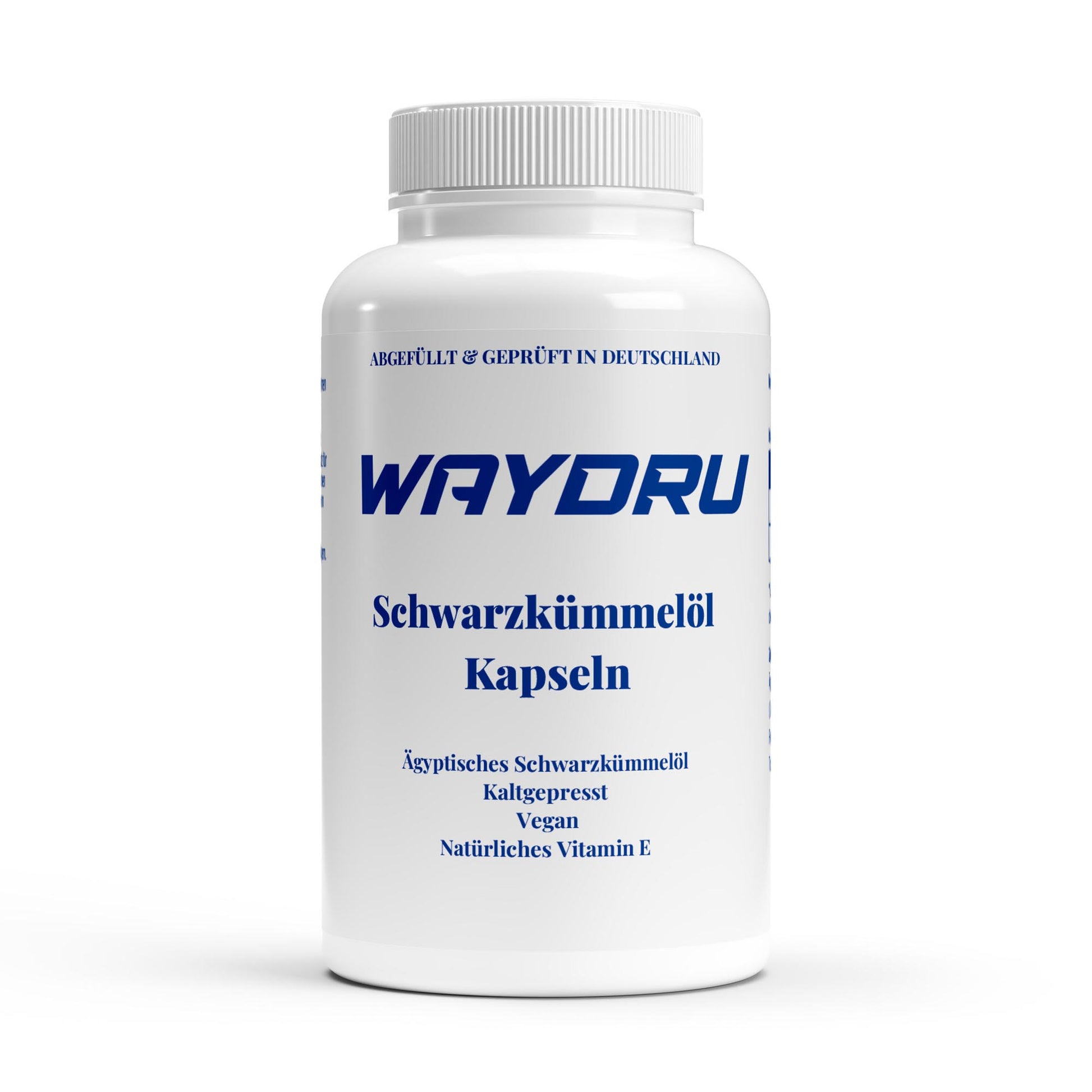 WAYDRU Schwarzkümmelöl Softgel Nahaufnahme – kaltgepresst & vegan